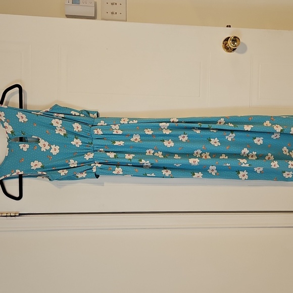 Love Alexa Womens XL Romper With Long Skirt Ties In Front Flowy Stretchy Soft - Picture 6 of 6